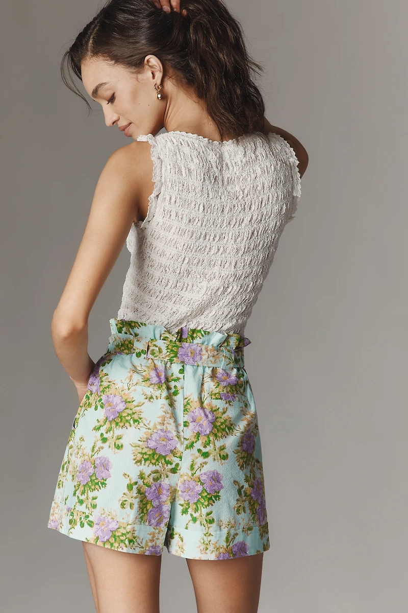 Hope for Flowers by Tracy Reese Belted Seersucker Shorts