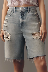 Good American Extreme Barrel Mid-Rise Denim Shorts