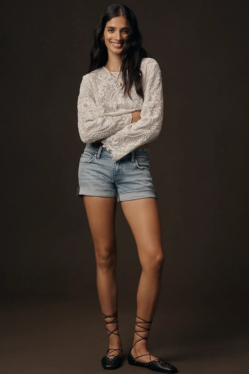 Hudson Croxley Mid-Thigh Cuffed Denim Shorts
