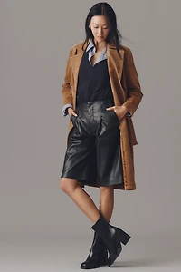 Hudson Faux Leather Pleated Trouser Bermuda Shorts