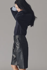 Hudson Faux Leather Pleated Trouser Bermuda Shorts