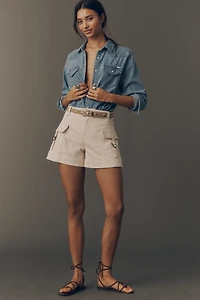 By Anthropologie Utility Buckle Shorts