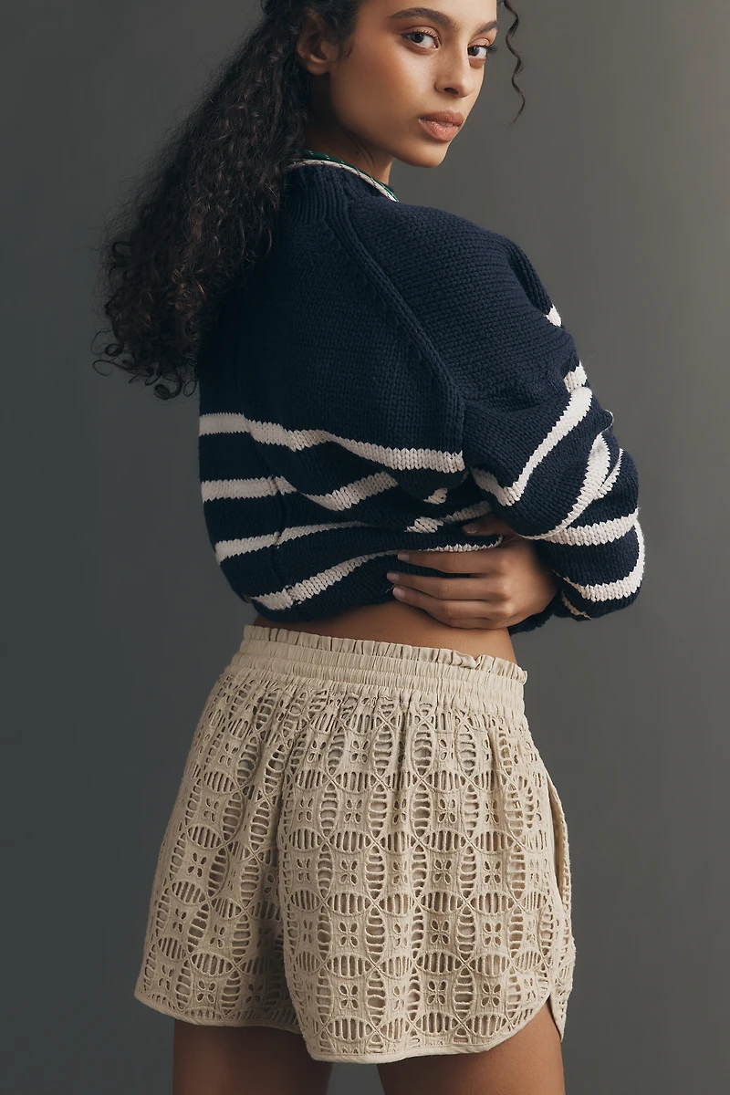 Ollari Eyelet Track Shorts