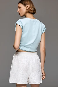 Ollari Cotton Lace Drawstring Shorts