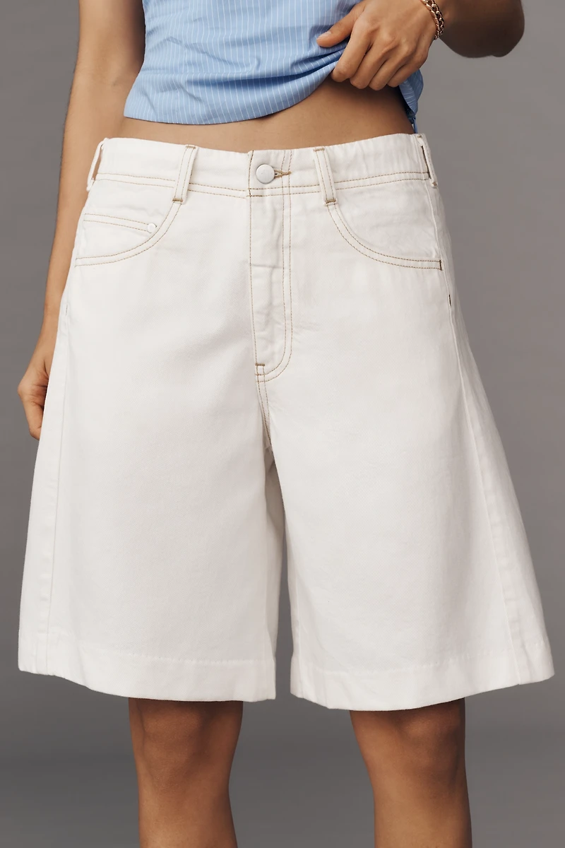 The Adi Mid-Rise Relaxed Bermuda Shorts by Pilcro