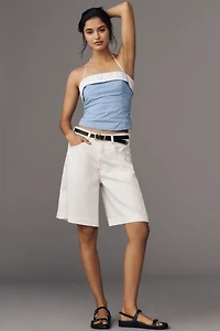 The Adi Mid-Rise Relaxed Bermuda Shorts by Pilcro