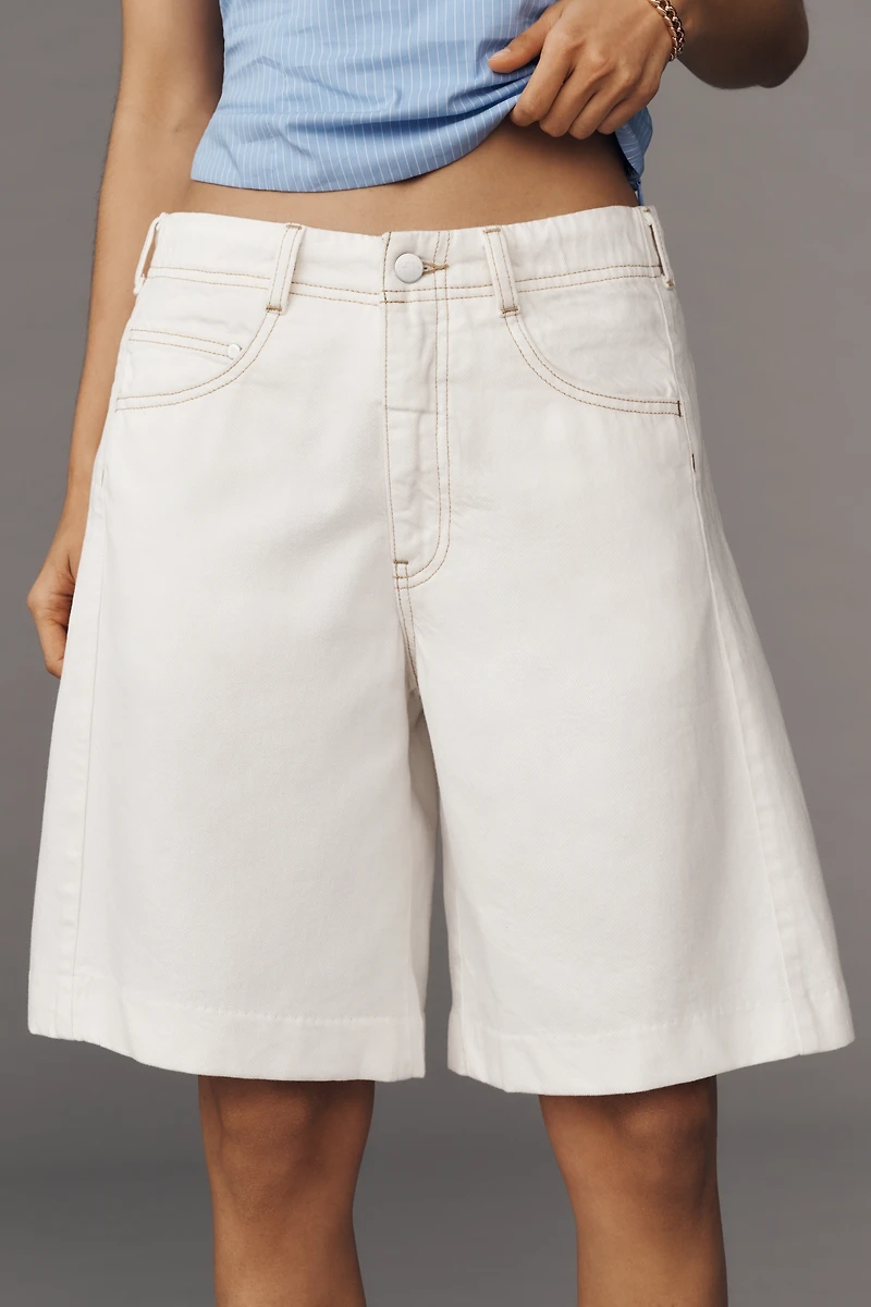 The Adi Mid-Rise Relaxed Bermuda Shorts by Pilcro
