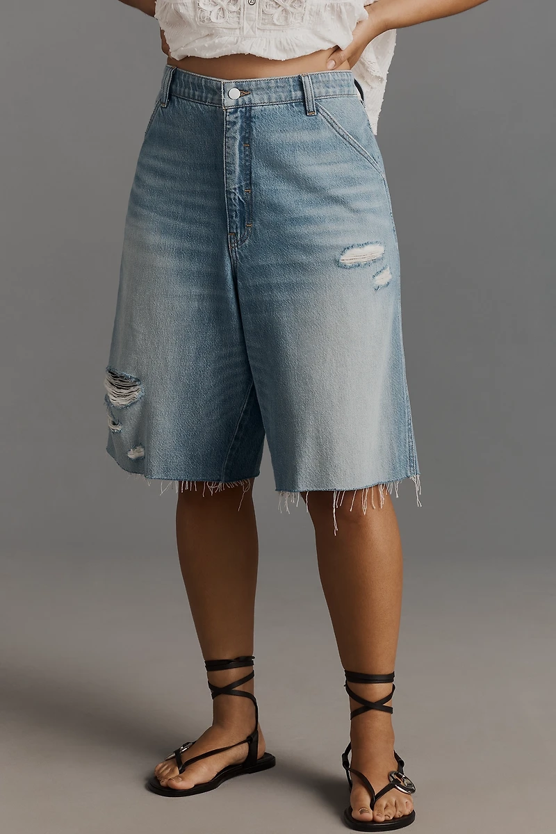 Pilcro Elastic-Back Denim Bermuda Shorts