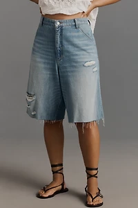 Pilcro Elastic-Back Denim Bermuda Shorts