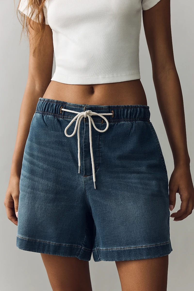 Pilcro Cotton Blend Drawstring Shorts