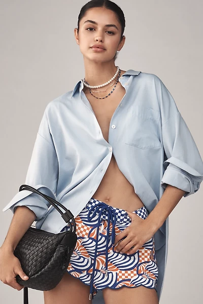 Farm Rio x Anthropologie Tie-Front Scallop-Hem Shorts