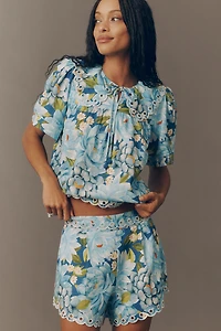 Farm Rio Scalloped Hem Shorts