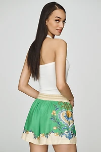 Farm Rio Linen Blend Floral Shorts