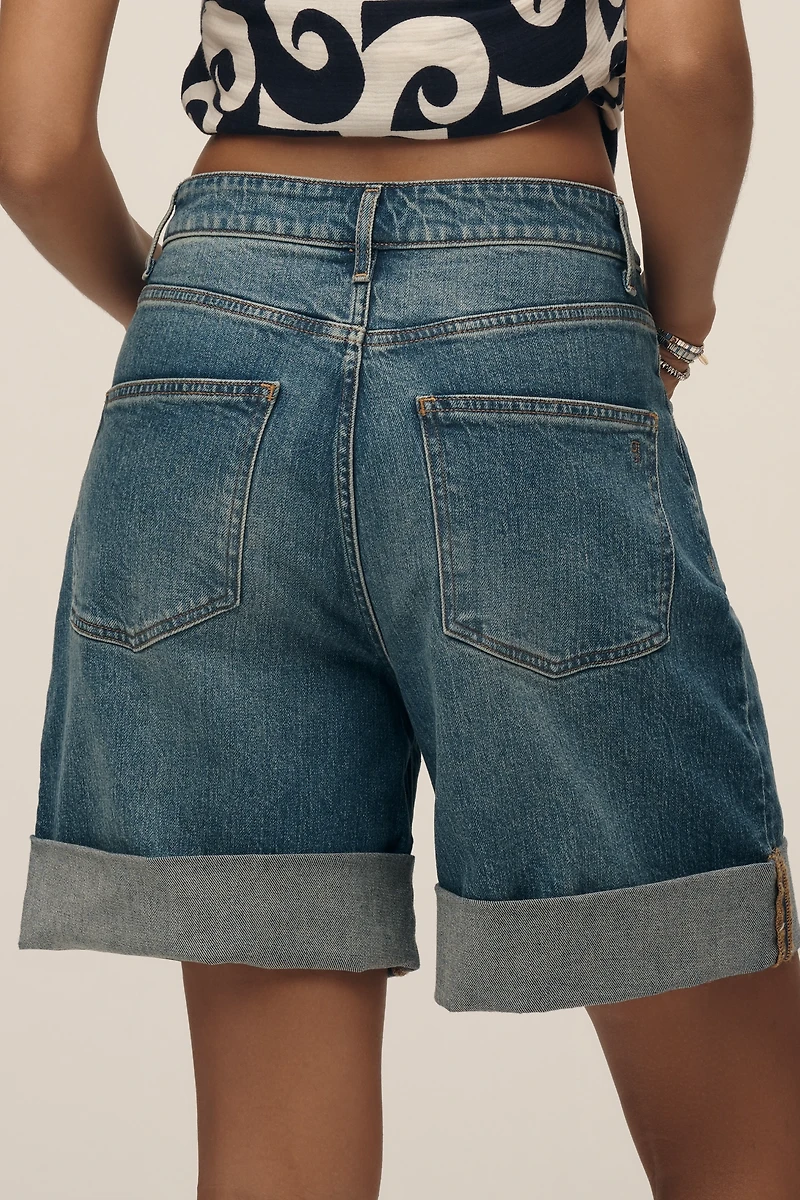 The Austyn High-Rise Cuffed Jean Shorts by Pilcro