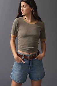 Pilcro Low-Slung Denim Shorts