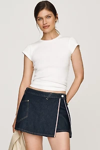 Maeve Reworked Denim Skort