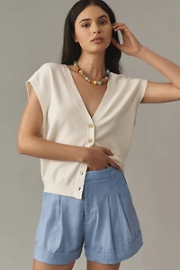 The Avery Pleated Trouser Shorts by Maeve: Short Edition