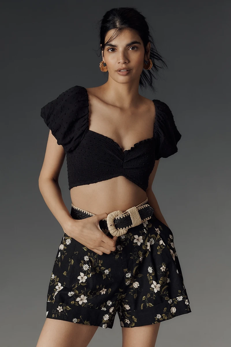 The Avery Cuffed Pleated Trouser Shorts by Maeve