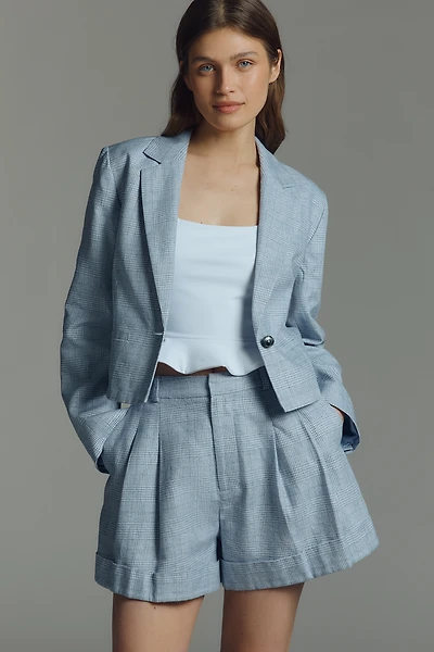 The Avery Linen Cotton Pleated Trouser Shorts by Maeve