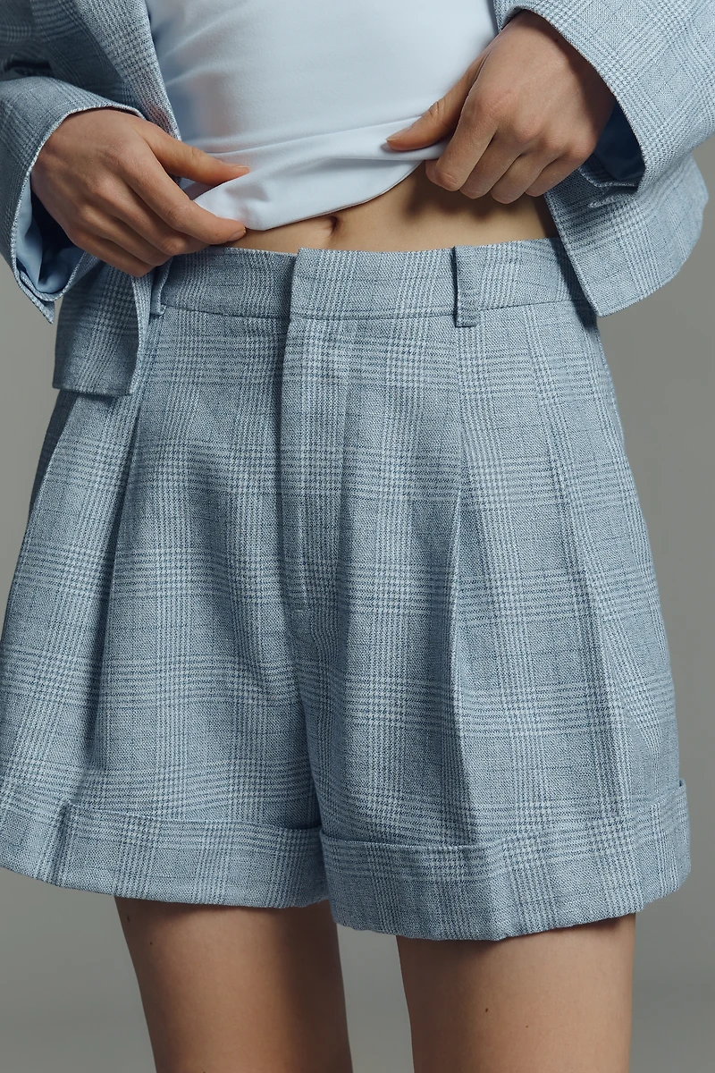 The Avery Linen Cotton Pleated Trouser Shorts by Maeve