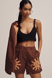The Wolf Gang Sueño Tailored Cotton Linen Shorts