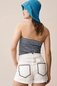 The Kit High-Rise Whipstitch Utility Shorts