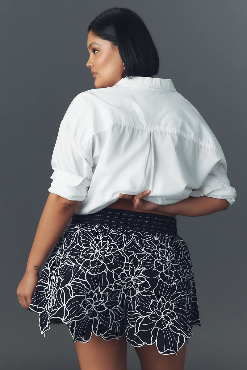 The Somerset Embroidered Linen Cotton Shorts