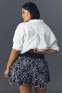 The Somerset Embroidered Linen Cotton Shorts