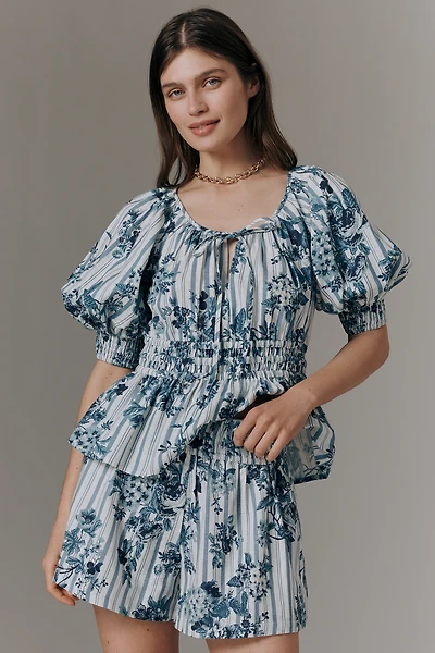 The Somerset Printed Linen Cotton Shorts