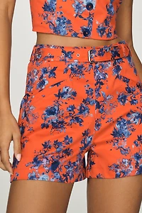 Maeve Brocade Belted Shorts