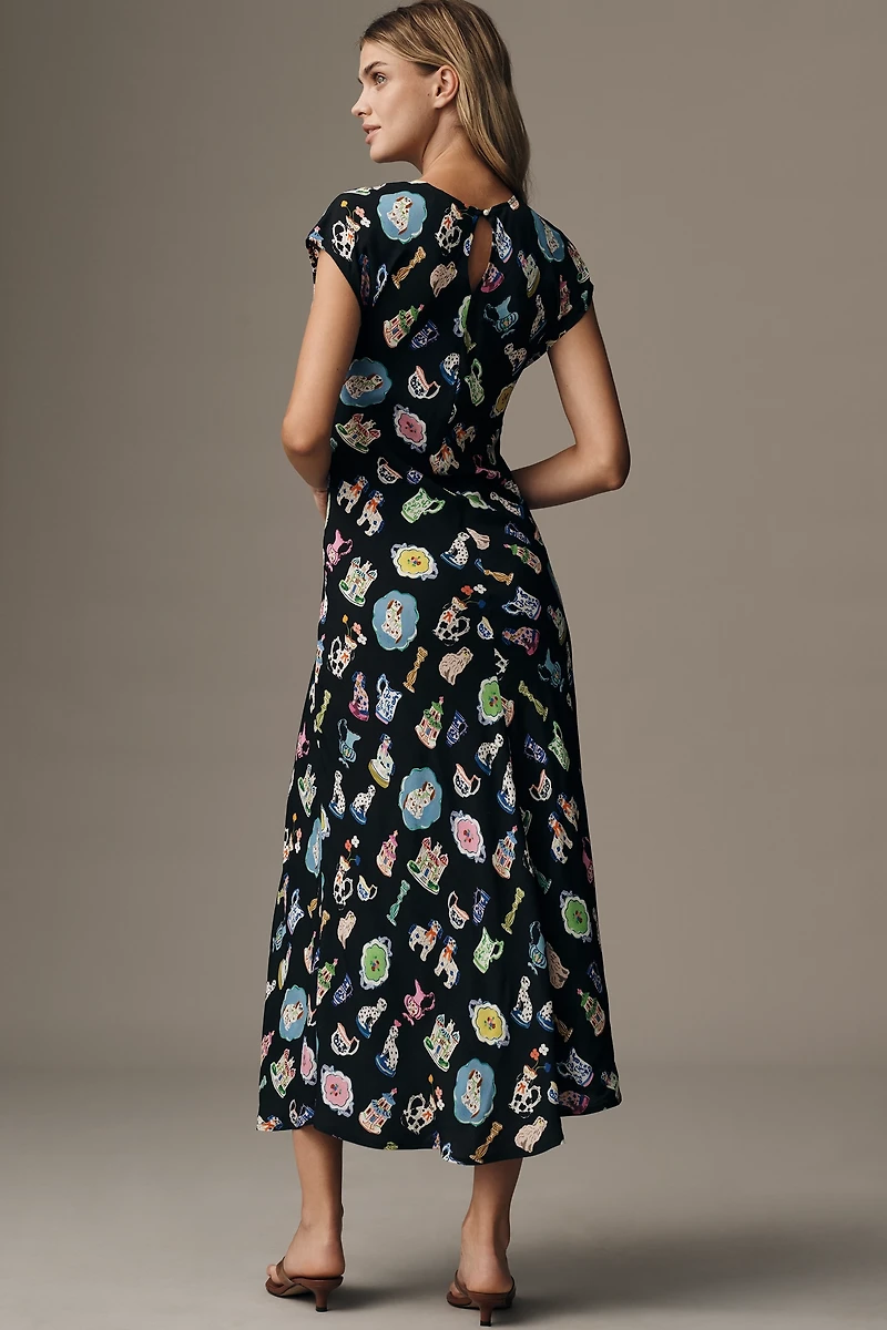 Corey Lynn Calter Short-Sleeve Printed Maxi Dress