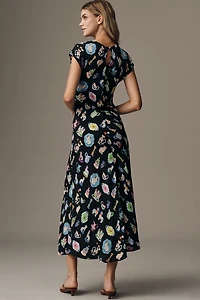 Corey Lynn Calter Short-Sleeve Printed Maxi Dress