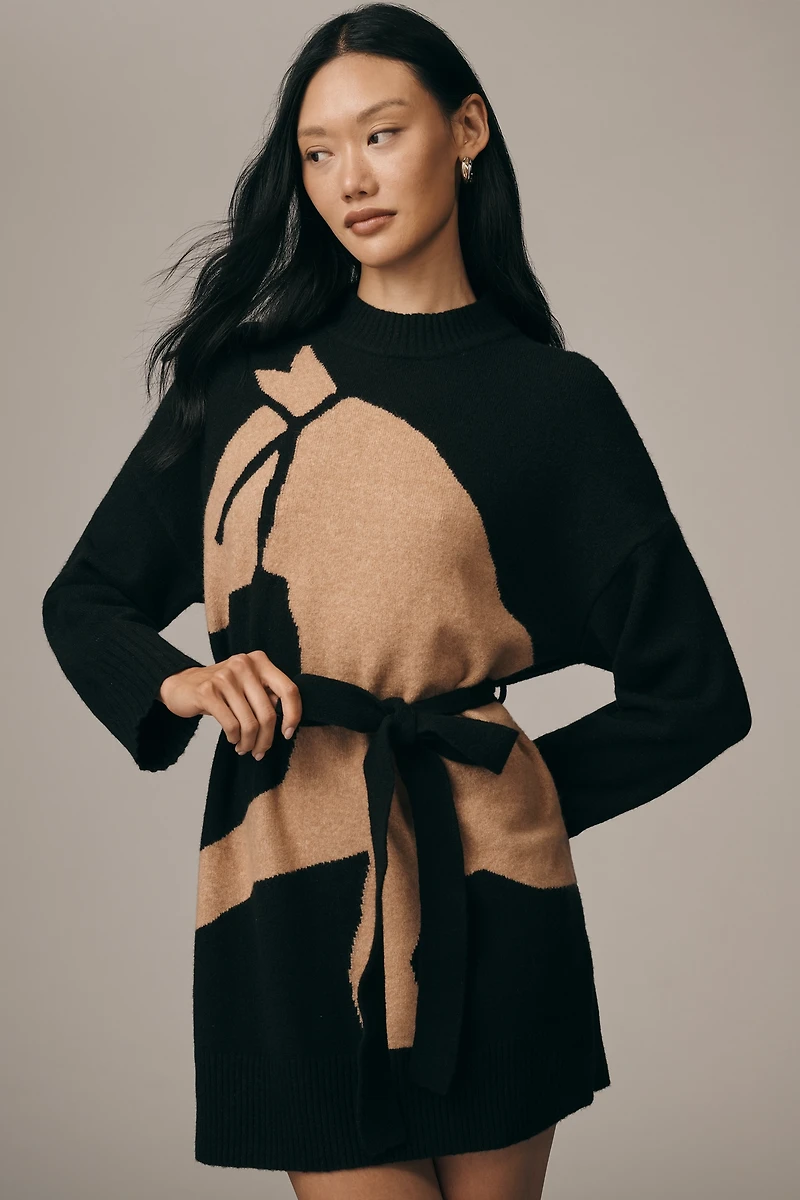 Corey Lynn Calter Heidi Belted Sweater Mini Dress