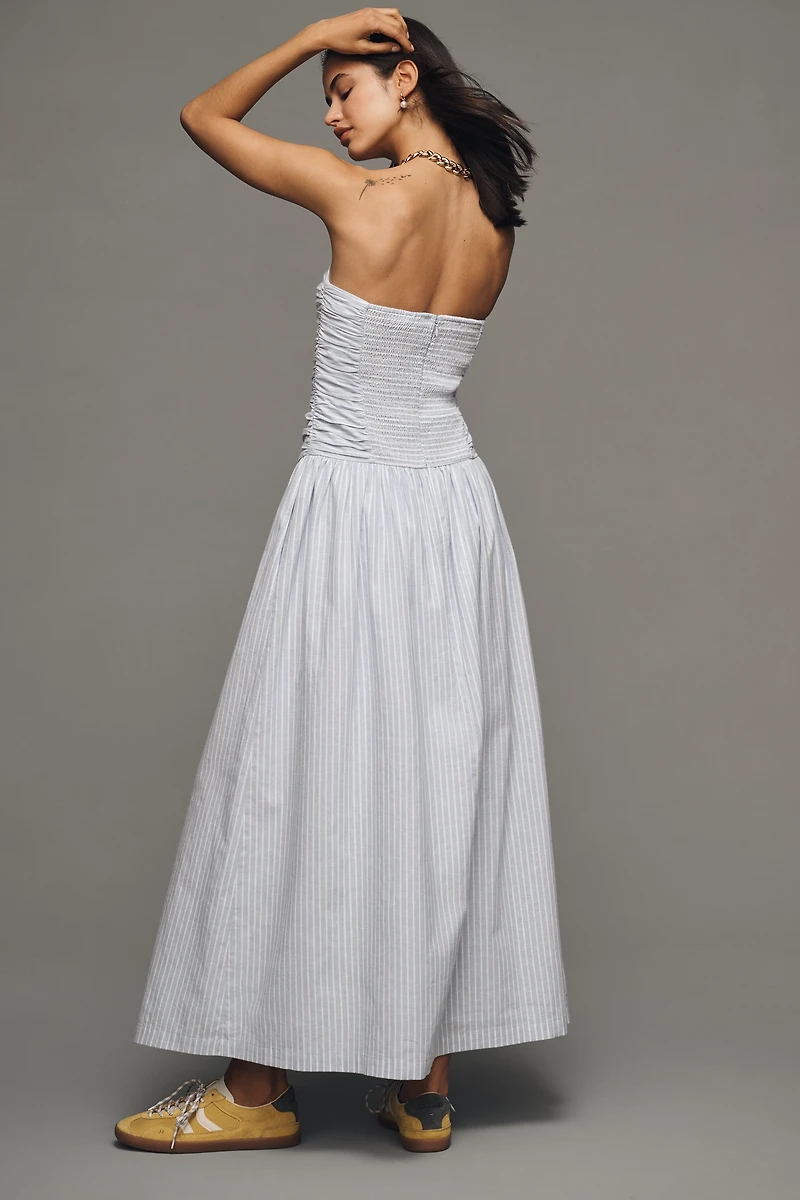 Joe's Jeans The Reina Strapless Linen Blend Midi Dress