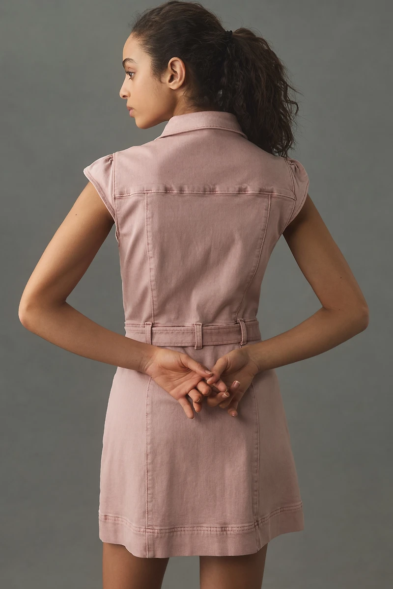 PAIGE Jaxsyn Cap-Sleeve Collared Utility Dress