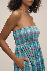 Pilcro Strapless Flounced Midi Dress