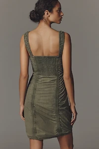 Pilcro Ruched Bubble-Hem Midi Dress