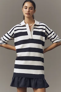 Maeve Twofer Polo Mini Sweater Dress