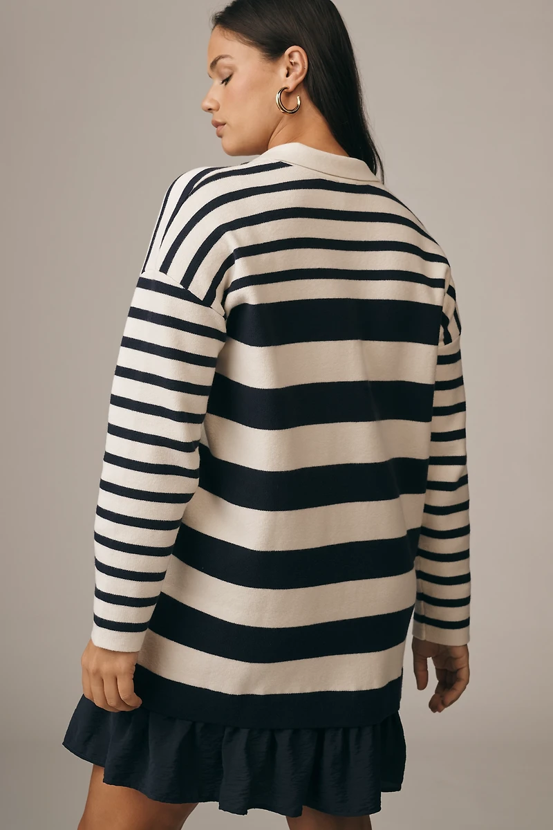 Maeve Twofer Polo Mini Sweater Dress