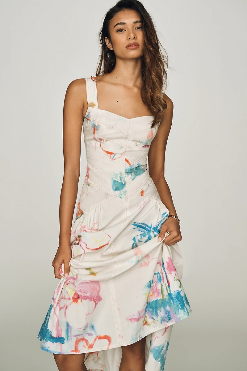 Pilcro Drop Waist Midi Dress