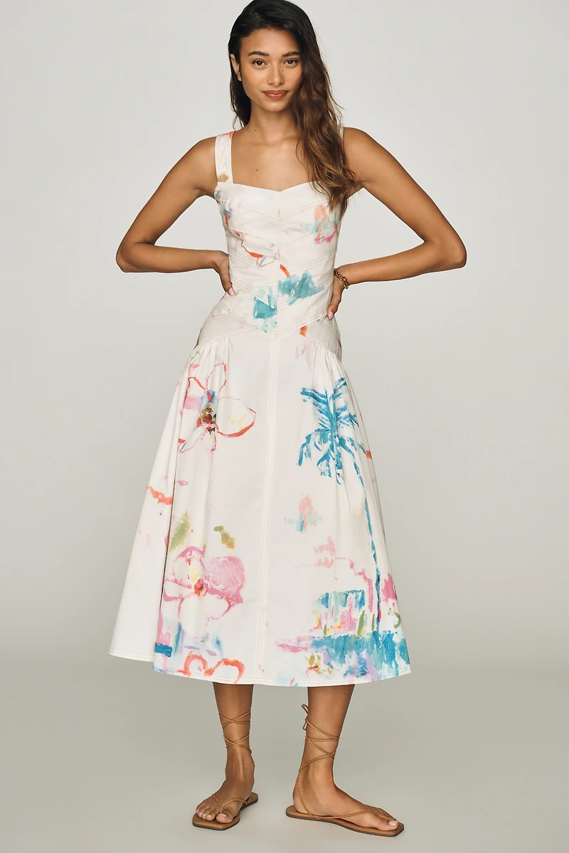 Pilcro Drop Waist Midi Dress