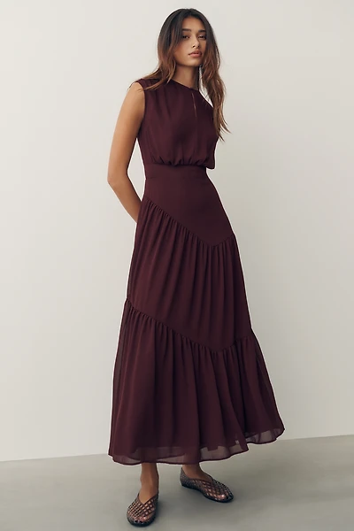 By Anthropologie Waisted Cap-Sleeve Dress