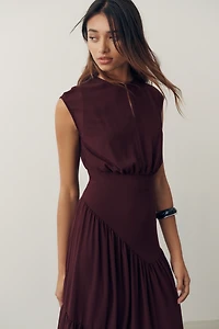 By Anthropologie Waisted Cap-Sleeve Dress