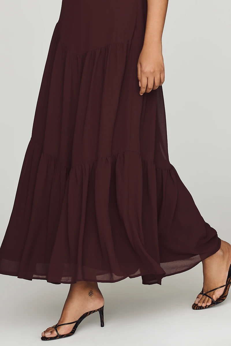 By Anthropologie Waisted Cap-Sleeve Dress