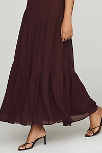 By Anthropologie Waisted Cap-Sleeve Dress