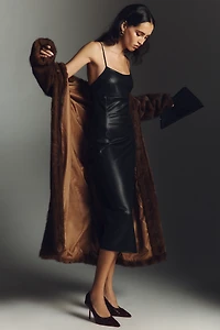 Bishop + Young Faux-Leather Sleeveless Midi Dress