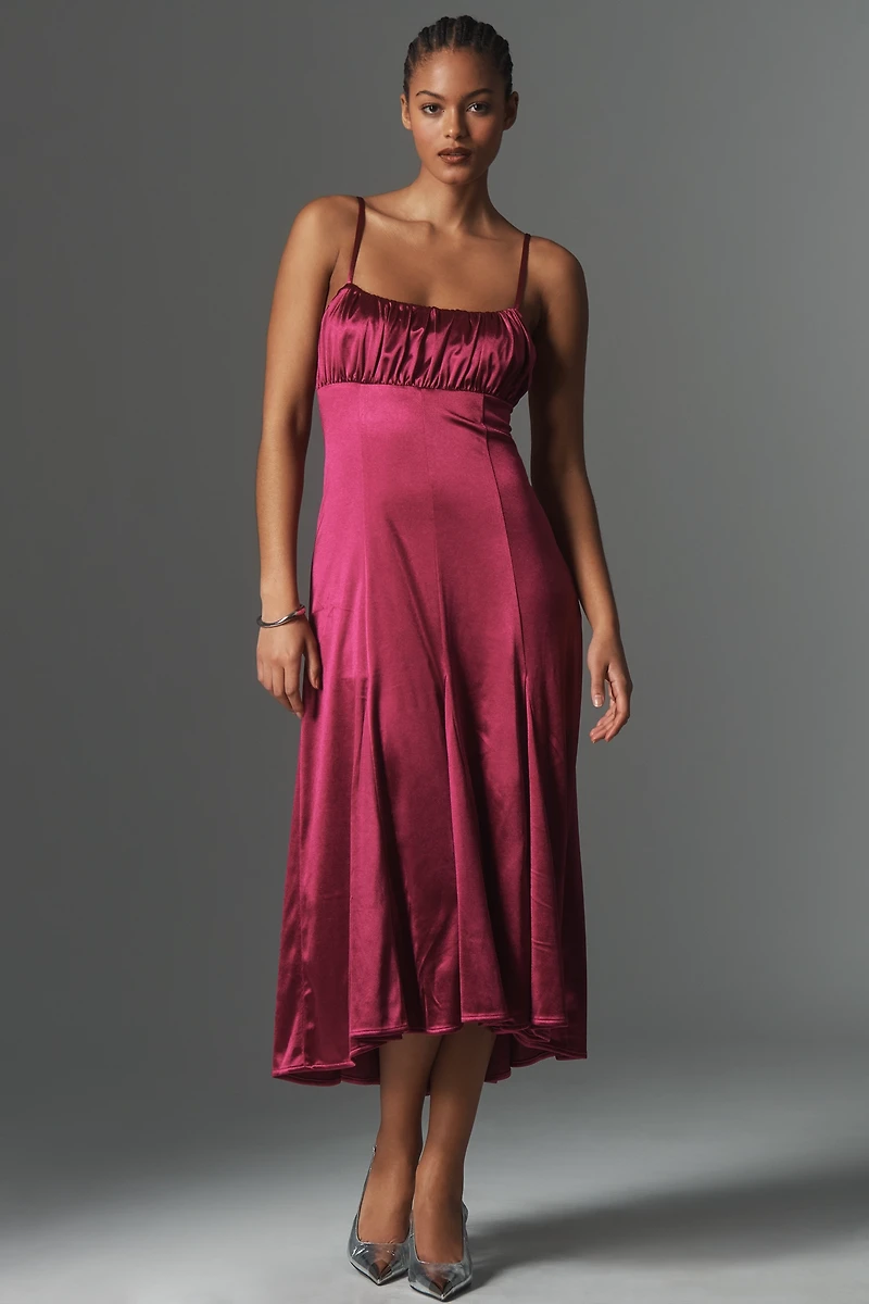 By Anthropologie Sleeveless Drop-Waist Midi Dress