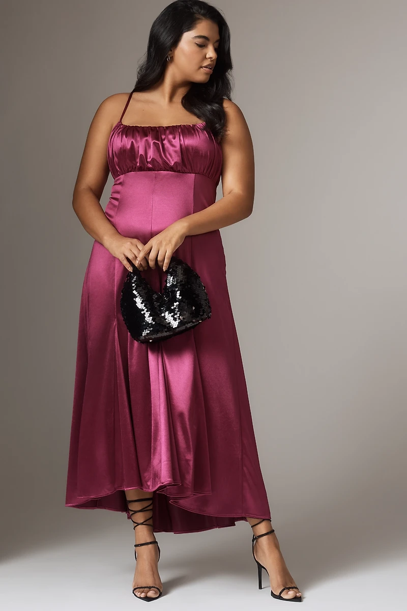 By Anthropologie Sleeveless Drop-Waist Midi Dress