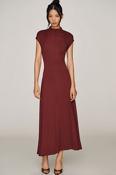 By Anthropologie Mock-Neck Slim Midi Dress