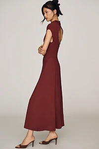 By Anthropologie Mock-Neck Slim Midi Dress